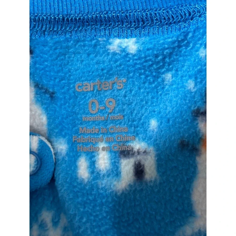 Carters Baby Sleep Sack Blue Snowman Fleece 0-9‎ Months